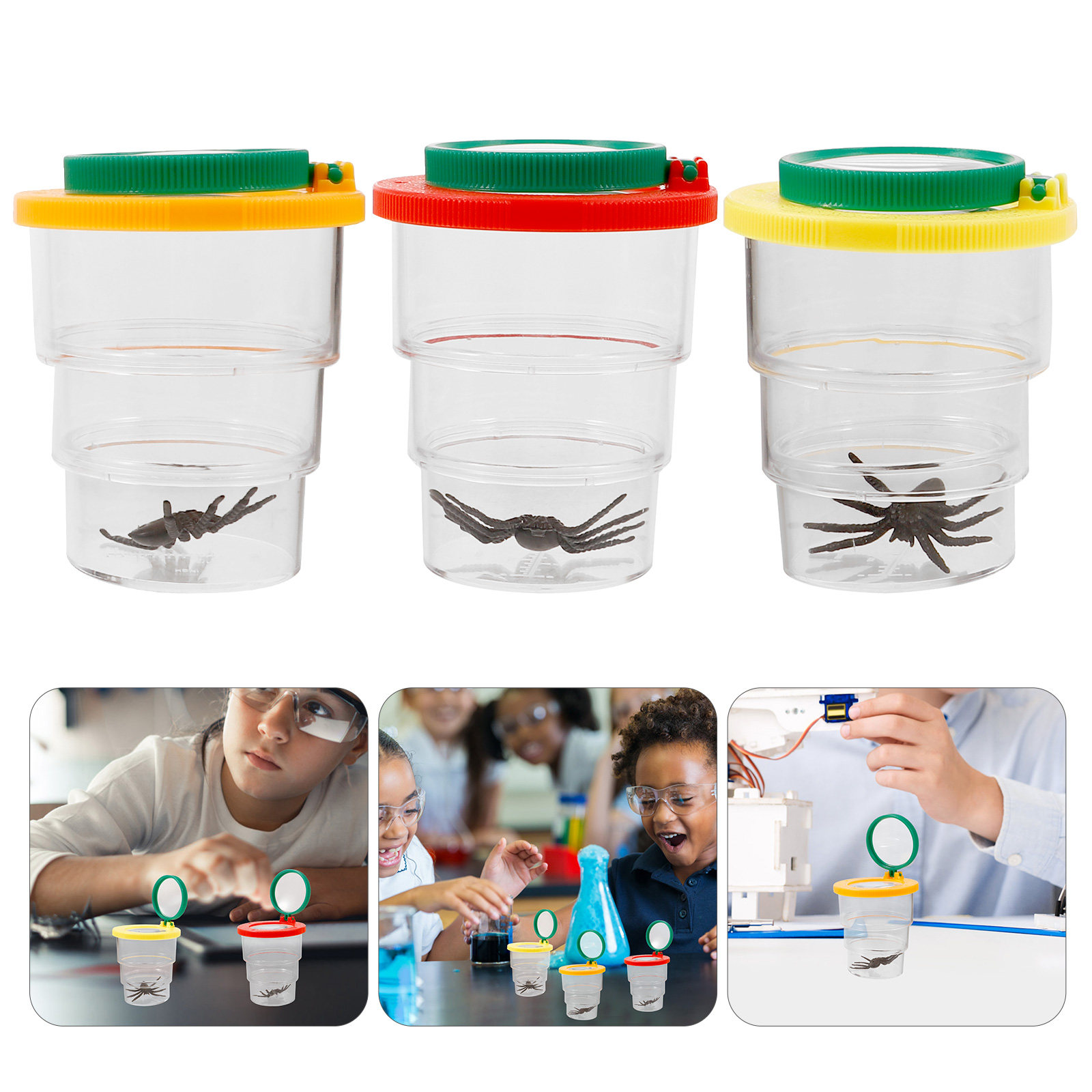 Science Toy - 3Pcs Magnifier Box for Observing Insects